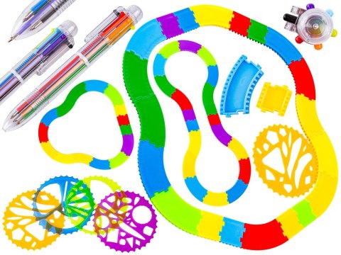 Spirograf, Zestaw Do Rysowania Z Torem Do Ułożenia, Szablony, Długopis