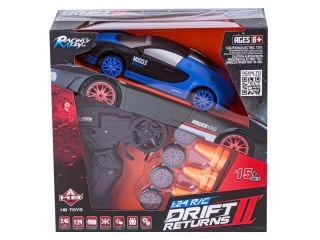 Samochód Do Driftu, Auto Rc Drift 1:24 2,4 Ghz 4wd Czarno-Niebieskie Bugatti