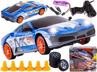 Samochód Do Driftu, Auto Rc Drift 1:24 2,4 Ghz 4wd Niebieskie Ferrari