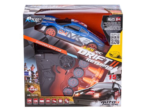 Samochód Do Driftu, Auto Rc Drift 1:24 2,4 Ghz 4wd Niebieskie Ferrari