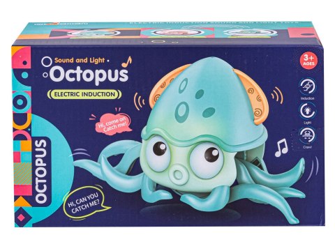 Uciekająca Pełzająca Ośmiornica, Interaktywna Zabawka, Świeci, Gra Melodie Robot Pomarańczowa