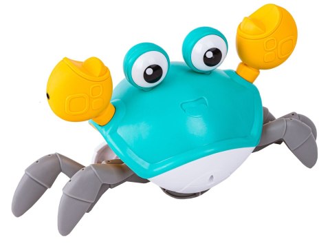 Uciekający Pełzający Krab, Interaktywna Zabawka, Świeci, Gra Melodie Robot Niebieski