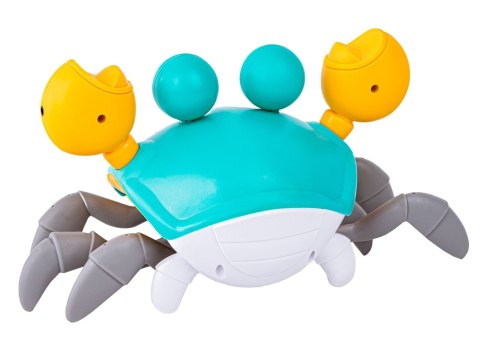 Uciekający Pełzający Krab, Interaktywna Zabawka, Świeci, Gra Melodie Robot Niebieski
