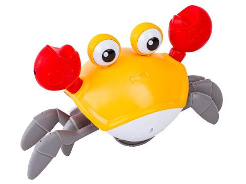 Uciekający Pełzający Krab, Interaktywna Zabawka, Świeci, Gra Melodie Robot Żółty