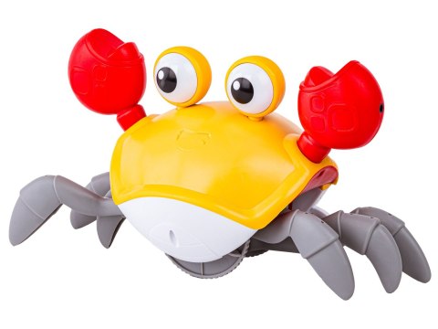 Uciekający Pełzający Krab, Interaktywna Zabawka, Świeci, Gra Melodie Robot Żółty