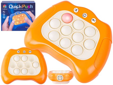 Zabawka Gra Elektroniczna Antystresowa Pop It Sensoryczna, Wypychanka, Pad, Kontroler Pomarańczowy