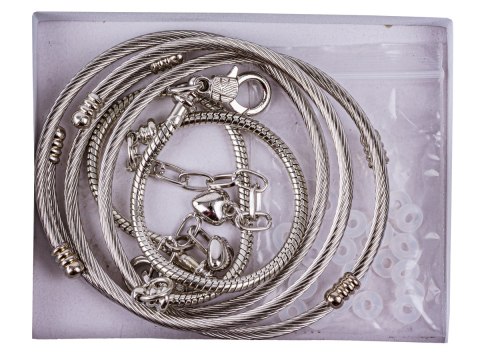 Zestaw Do Tworzenia Robienia Biżuterii, Bransoletek, Charmsy, Zawieszki, Koraliki Mix