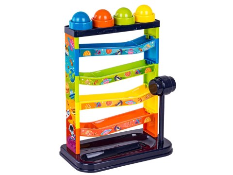 3w1 Zjeżdżalnia Z Piłeczkami, Młotek, Zbijak, Tor Kulkowy, Kulodrom, Zabawka Interaktywna Pound & Ball