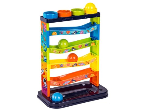 3w1 Zjeżdżalnia Z Piłeczkami, Młotek, Zbijak, Tor Kulkowy, Kulodrom, Zabawka Interaktywna Pound & Ball