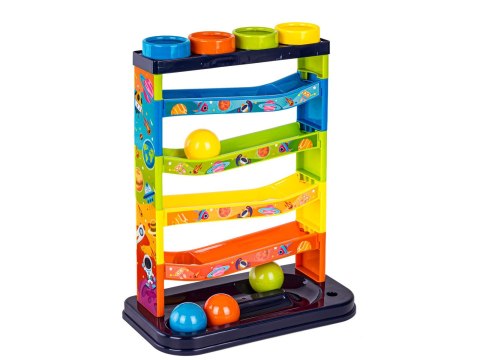 3w1 Zjeżdżalnia Z Piłeczkami, Młotek, Zbijak, Tor Kulkowy, Kulodrom, Zabawka Interaktywna Pound & Ball