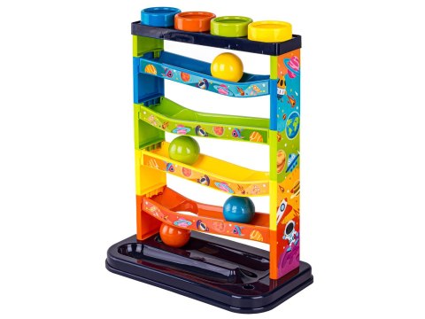 3w1 Zjeżdżalnia Z Piłeczkami, Młotek, Zbijak, Tor Kulkowy, Kulodrom, Zabawka Interaktywna Pound & Ball