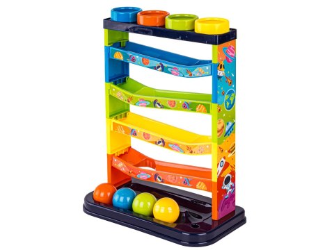 3w1 Zjeżdżalnia Z Piłeczkami, Młotek, Zbijak, Tor Kulkowy, Kulodrom, Zabawka Interaktywna Pound & Ball