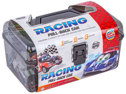 Auta Resoraki 25 Szt. Samochody W Kuferku + Podkładka + Akcesoria, Zestaw Samochodów Wyścigowych