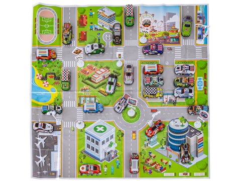 Auta Resoraki 25 Szt. Samochody W Kuferku + Podkładka + Akcesoria, Zestaw Samochodów Wyścigowych