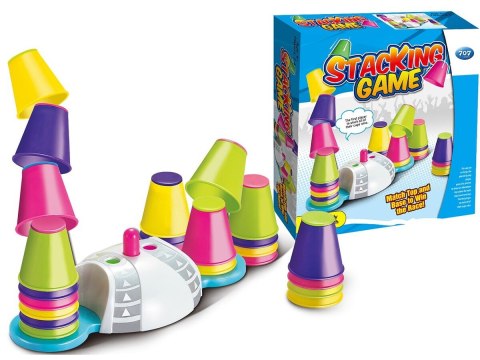 Edukacyjna Gra Zręcznościowa "Stacking Game", Zbuduj Wieżę, Układanka, Kolorowe Kubeczki