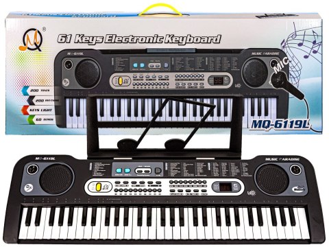Keyboard Mq-6119l Organki, 61 Klawiszy, Mikrofon, Nauka Gry Przecena 8