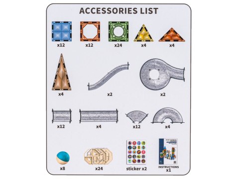 Klocki Magnetyczne Konstrukcyjne Tor Kulkowy 128 El. Kulodrom