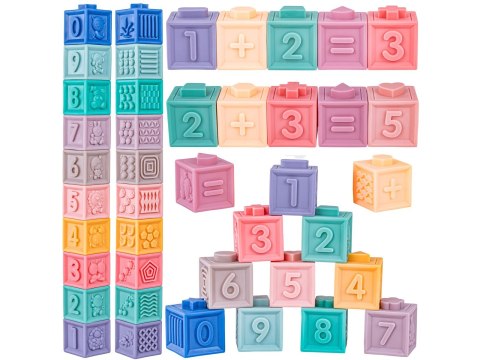 Miękkie Klocki Sensoryczne, Cyferki, Figury Geometryczne, Kształty 12 Sztuk, Edukacyjny Zestaw Klocków Dla Malucha