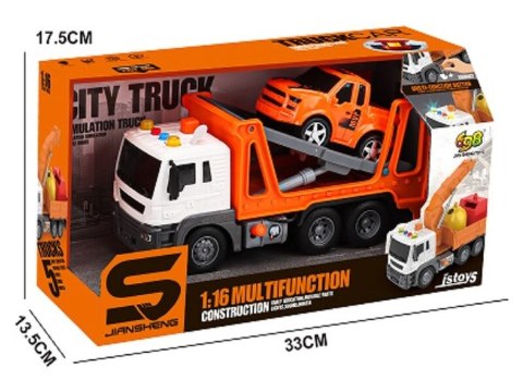Multifunkcyjna Ciężarówka, Laweta, Transporter + Samochód Pomoc Drogowa 1:16 Auto Przecena 1