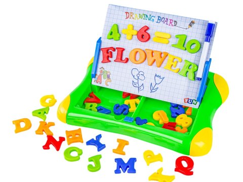 Wielofunkcyjna Tablica Magnetyczna 2w1, Pisak, Magnesy - Literki, Cyferki