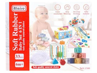 Zabawki Sensoryczne Miękkie Klocki 6w1, Gryzak, Sensoryczna Wieża Karty Dla Dzieci