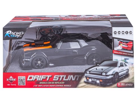 Duży Samochód Do Driftu Auto Rc Drift 1:16 2,4 Ghz Para Dym Czarny Dodge 4wd Led