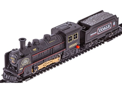 Elektryczna Kolejka Lokomotywa - Parowóz + 2 Wagony, Węglarka + Pasażerski