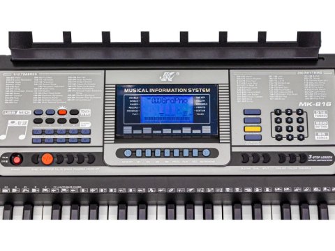 Keyboard Organy 61 Klawiszy Zasilacz Mk-816 Z Funkcją Nauki Gry Przecena 12