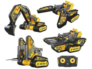 Klocki 176 El. Zestaw Do Składania Maszyny Budowalne 4w1 Rc Koparka Czołg Wózek Widłowy Zdalnie Sterowane