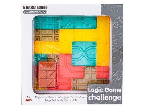 Logiczna Układanka, Gra Planszowa, Plansza + Kolorowe Klocki Przecena 1