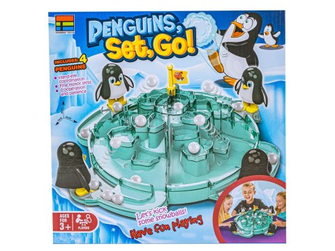 Rodzinna Gra Zręcznościowa, Planszowa Pingwinkowe Piłkarzyki, Piłka Nożna "Penguins, Set, Go!"