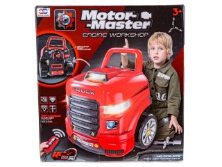 Zestaw Mechanika, Samochód Auto Silnik Do Rozkręcania, Warsztat 61 Elementów, Ciężarówka, Czerwony Truck Przecena 4