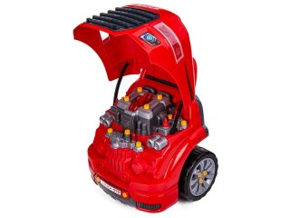 Zestaw Mechanika, Samochód Auto Silnik Do Rozkręcania, Warsztat 61 Elementów, Ciężarówka, Czerwony Truck Przecena 4