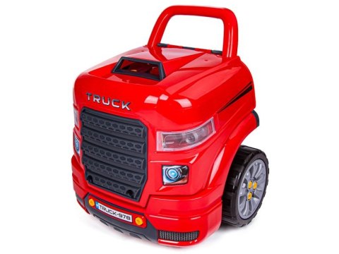 Zestaw Mechanika, Samochód Auto Silnik Do Rozkręcania, Warsztat 61 Elementów, Ciężarówka, Czerwony Truck Przecena 4