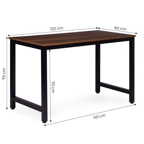 Biurko komputerowe szkolne stół 120x60 cm ciemny orzech ModernHome