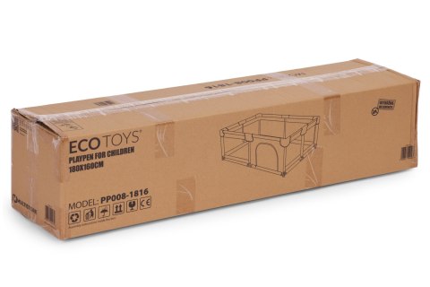 Kojec dla dziecka 140x200 cm suchy basen plac zabaw szary + torba ECOTOYS