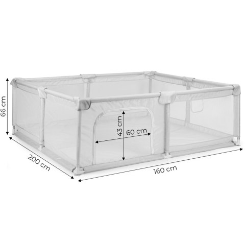 Kojec dla dziecka 160x200 cm suchy basen plac zabaw szary + torba ECOTOYS