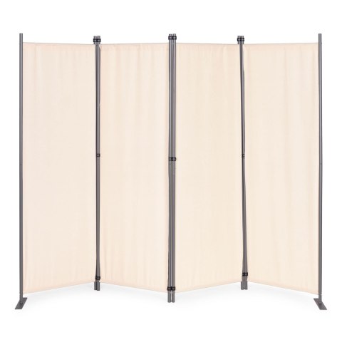 Składany parawan ogrodowy pokojowy 4-panelowy 167x216 cm beżowy MultiGarden