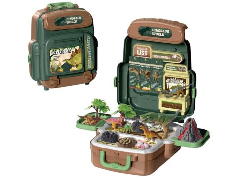 Duży Zestaw Dinozaurów W Plecaku Figurki W Walizce DINOZAURY Wulkan Akcesoria 30 El.