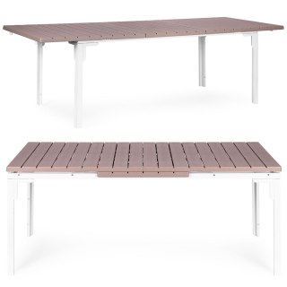 Stół ogrodowy rozkładany 180-240 cm do 12 os. stal HDPE beżowy MultiGarden
