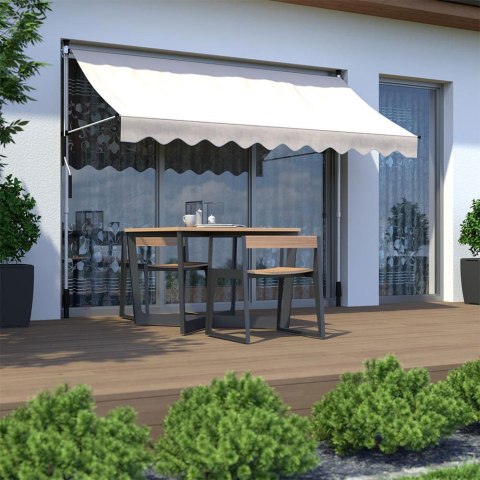 Markiza przeciwsłoneczna balkonowa 200x120 cm regulacja wysokości wodoodporna korbka ręczna beżowa MultiGarden