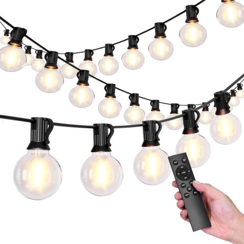 Girlanda ogrodowa świetlna łańcuch 25x LED 15m 9 trybów lampki ogrodowe 9W