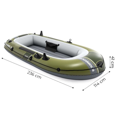 Ponton dmuchany Seahawk 2 2-osobowy pompka 2 wiosła INTEX 66332