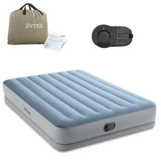 Duży materac dmuchany dwuosobowy 203x152x36 cm z wbudowaną pompką elektryczną łóżko INTEX 64159