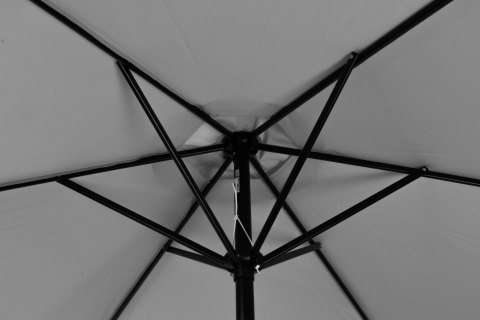 Duży parasol ogrodowy skośny łamany z korbą 6 żeber szary 270 cm MultiGarden